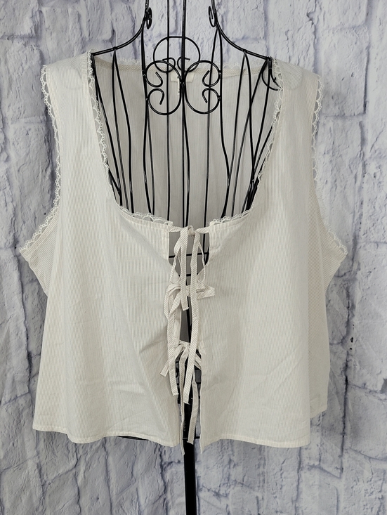 aerie Tops - Aerie Tie Front Vest Top Women's Large Cream Boho Cottagecore
